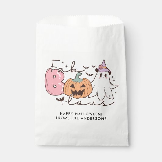 Sachets En Papier Halloween Super rétro-fab-boo-lous (Devant)