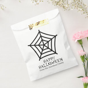 Sachets En Papier Halloween toile d'araignée noir blanc traitement p