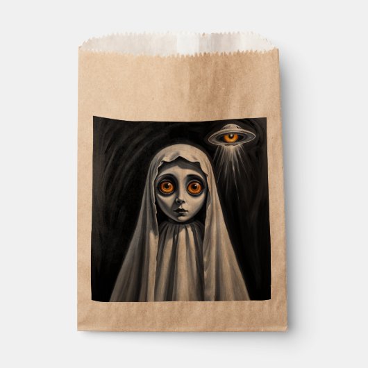 Sachets En Papier Halloween Treat Bag Ghost avec UFO (Devant)