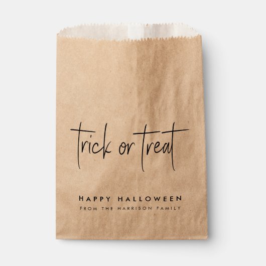 Sachets En Papier Halloween Trick ou Treat | Candy Design Moderne (Devant)