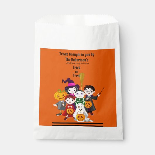 Sachets En Papier Halloween Trick ou Treat Personnaliser le nom (Devant)