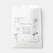 Sachets En Papier HandDrawn Beach Doodle Illustrations Bridal Shower (Devant)
