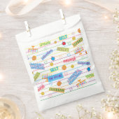 Sachets En Papier Hanoukka Favor Bag, "Parti Chanukah" (Coupé)