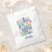 Sachets En Papier Hanoukka Words Holiday Favoriser Sac (Coupé)