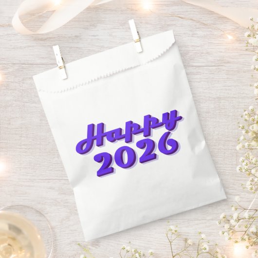 Sachets En Papier Happy 2026 (Coupé)