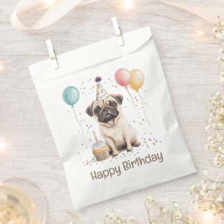 Sachets En Papier Happy Birthday Pug Dog