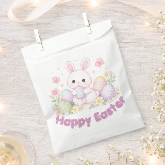 Sachets En Papier Happy Easter Spring Design - Cute Easter Bunny  (Coupé)