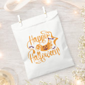 Sachets En Papier Happy Halloween chauves-souris Jack-o'-lantern (Coupé)