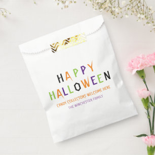 Sachets En Papier Happy Halloween coloré typographie éffrayante Pers