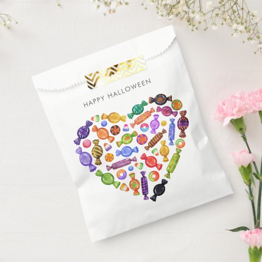 Sachets En Papier Happy Halloween Éffrayant sucré Coeur bonbon (Scellé)