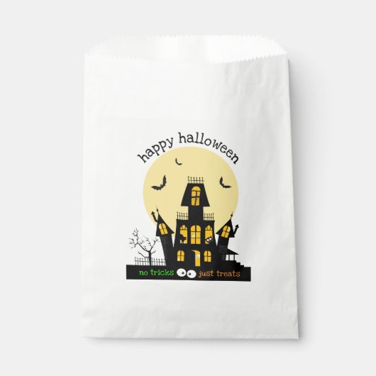 Sachets En Papier Happy Halloween Haunted House Flying Bats (Devant)
