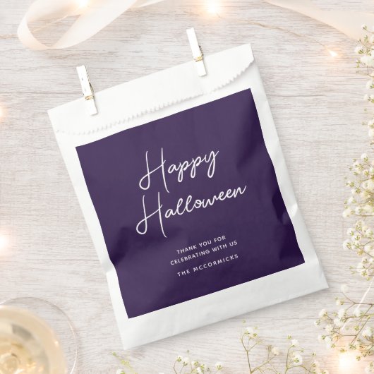 Sachets En Papier Happy Halloween moderne violet nom de script Candy (Coupé)