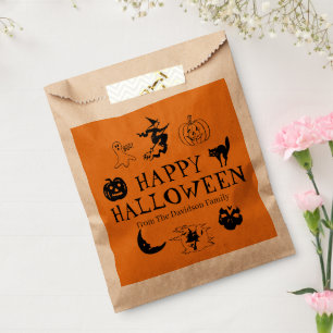 Sachets En Papier Happy Halloween personnalisé nom cadeau gâter