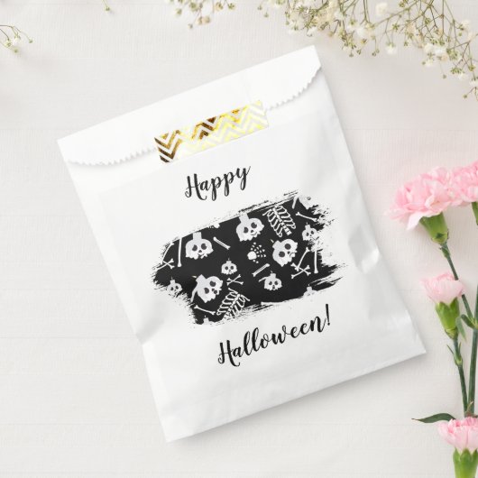 Sachets En Papier Happy Halloween squelette Motif os crâne (Scellé)