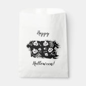 Sachets En Papier Happy Halloween squelette Motif os crâne (Devant)