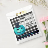 Sachets En Papier Happy Halloween Turquoise Citrouille et Plaid (Scellé)