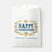 Sachets En Papier HAPPY HANOUKKA fleurie couronne juive FÊTE PERSONN (Devant)
