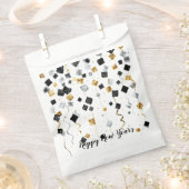 Sachets En Papier Happy New Year Black Gold Confetti (Coupé)