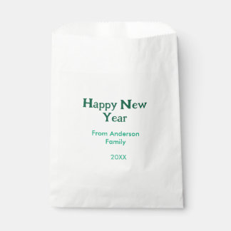 Sachets En Papier Happy new year green add family name year simple