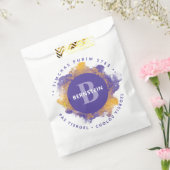 Sachets En Papier Happy Purim - Kosher Info Purple Monogramme (Scellé)