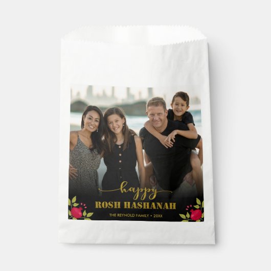 Sachets En Papier Happy Rosh Hashanah Luxury Gold Script Photo (Devant)