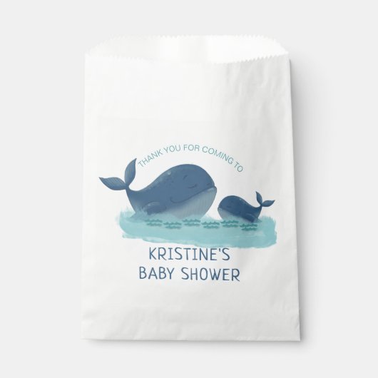 Sachets En Papier Happy Whales Ocean Theme Baby shower (Devant)