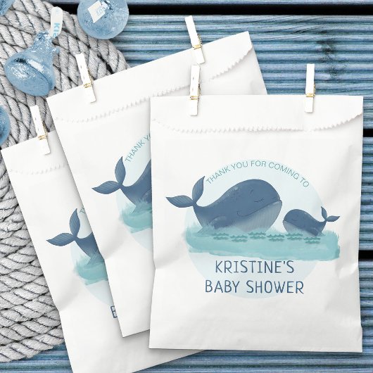 Sachets En Papier Happy Whales Ocean Theme Baby shower