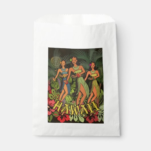 Sachets En Papier Hawaii Aloha Palm Hula Art Design (Devant)