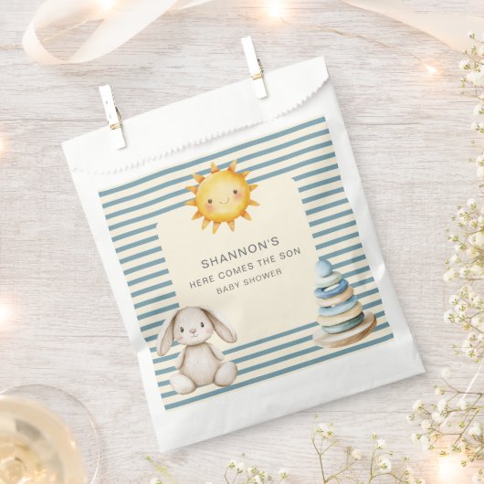 Sachets En Papier Here Comes The Son Bunny Baby Shower Favor Bags (Coupé)