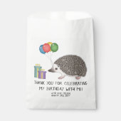 Sachets En Papier Hérisson Pygmée Africaine avec Ballons d'Anniversa (Devant)