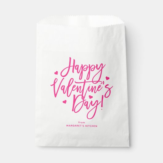 Sachets En Papier Heureuse Sainte-Valentin de script de calligraphie (Devant)