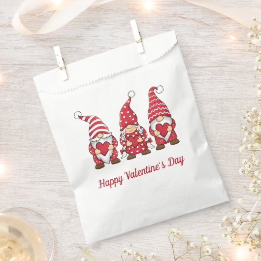 Sachets En Papier Heureuse Sainte-Valentin Gnomes (Coupé)