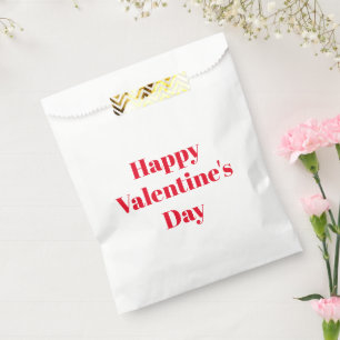 Sachets En Papier Heureuse Sainte-Valentin rouge coutume typographie