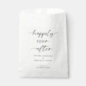 Sachets En Papier Heureux Jamais après Mariage minimal Script élégan (Devant)