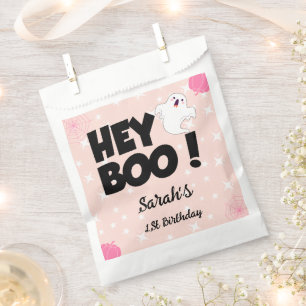 Sachets En Papier Hey Boo Pink Halloween Ghost fête d'anniversaire