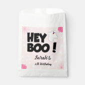 Sachets En Papier Hey Boo Pink Halloween Ghost fête d'anniversaire (Devant)
