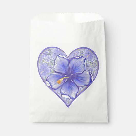 Sachets En Papier Hibiscus & dentelle BLEU (Devant)