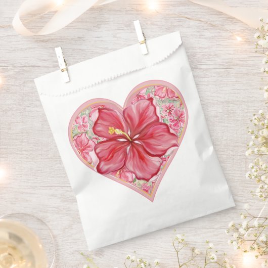 Sachets En Papier Hibiscus & dentelle RED (Coupé)