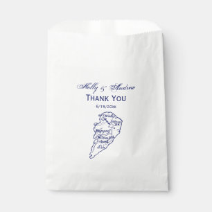 Sachets En Papier Hilton Head Island SC Carte Vintage Marine Blue