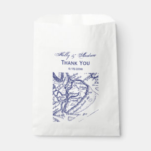Sachets En Papier Hilton Head Island SC Carte Vintage Marine Blue
