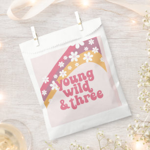 Sachets En Papier hippie Daisy Young Wild et trois Anniversaire