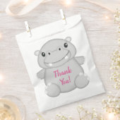 Sachets En Papier Hippo fête d'anniversaire rose (Coupé)