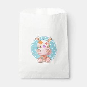Sachets En Papier Hippopotame Patchwork Bleu