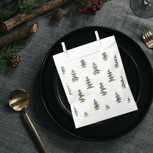 Sachets En Papier Hiver branché | Motif d'arbre de Noël