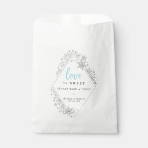 Sachets En Papier Hiver Flocon de neige L'amour est Sweet Faveurs Sa