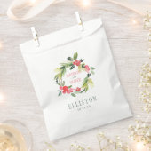 Sachets En Papier Hiver Floral Aquarelle Wreath | MARIAGE (Coupé)