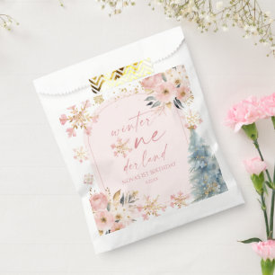 Sachets En Papier Hiver Onederland Flocon de neige 1ère fête d'anniv