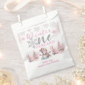 Sachets En Papier Hiver Onederland Pink Silver Parties scintillant 1 (Coupé)