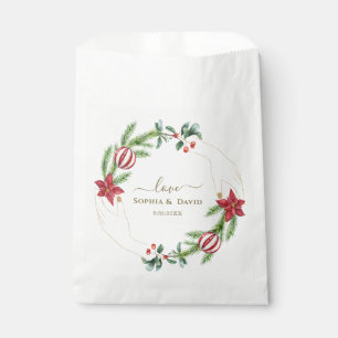 Sachets En Papier Hiver Poinsettia Pine Berry Mariage de Noël