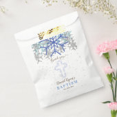Sachets En Papier Hiver Silver Navy Blue Snowflake Baptism Invitatio (Scellé)